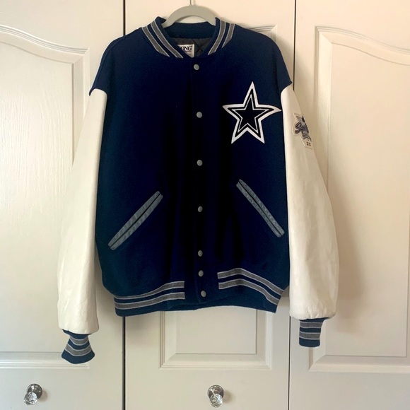 De Long Other - Vintage 90s Cowboys Letterman Jacket